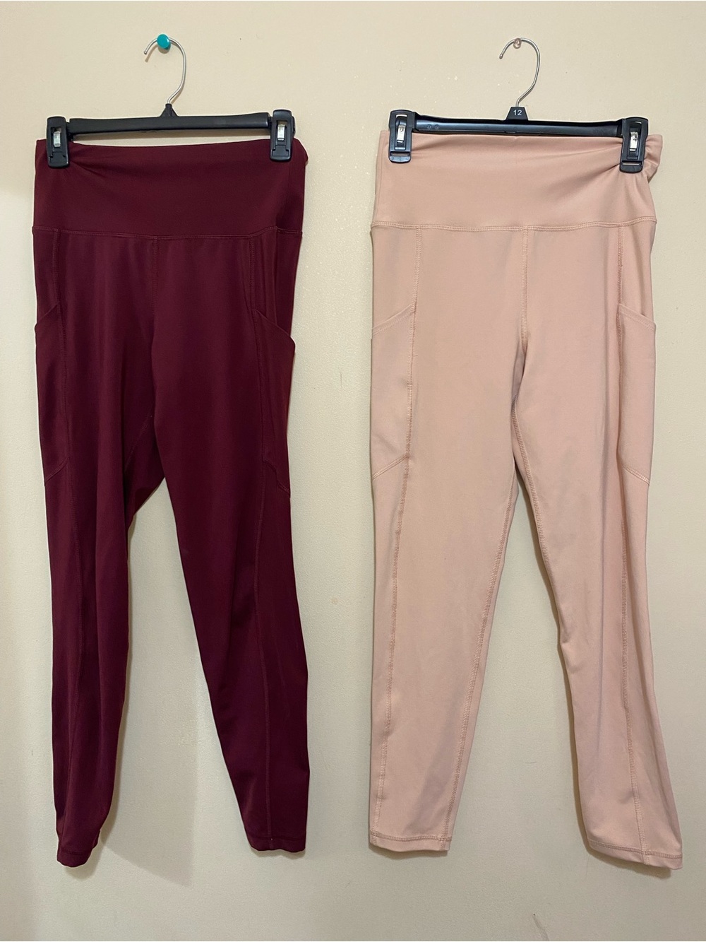 2 pair lot American Eagle Outfitters High-Waist Leggings in Burgundy and Blush